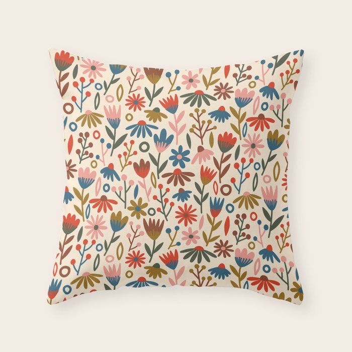 Exotic Floral Garden Throw Pillow Gallery Image 6