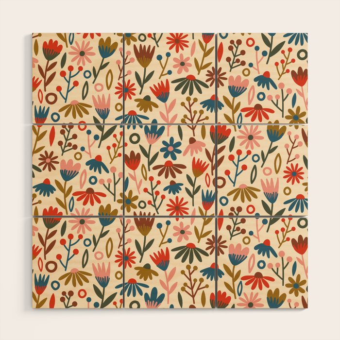 Exotic Floral Garden Wood Wall Art Gallery Image 1