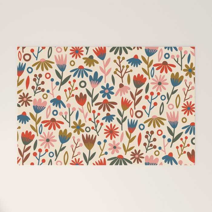 Exotic Floral Garden Welcome Mat Gallery Image 1