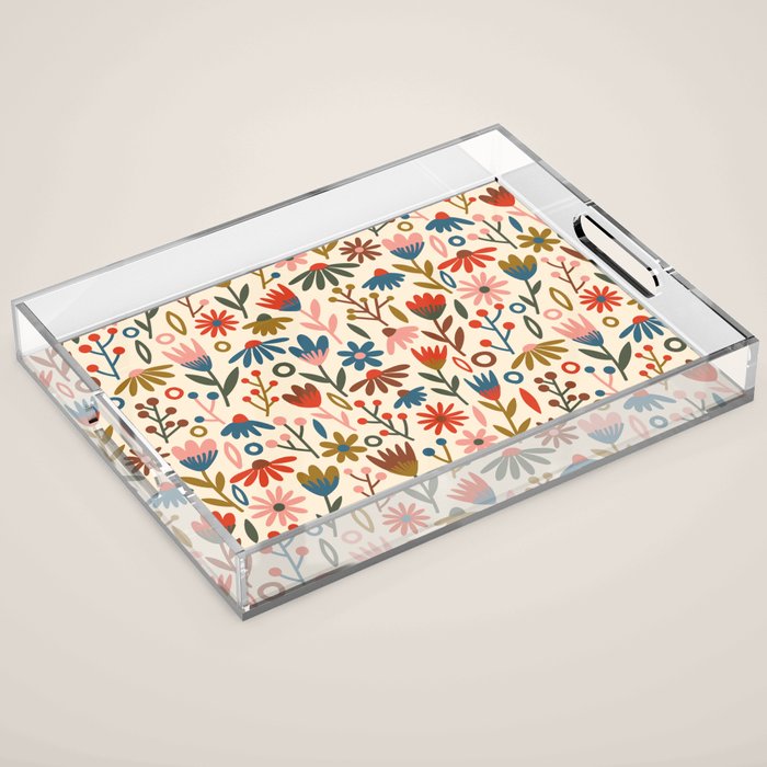 Exotic Floral Garden Acrylic Tray Gallery Image 1