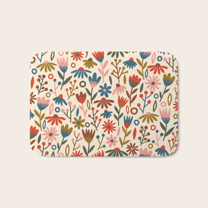 Exotic Floral Garden Bath Mat Gallery Image 1