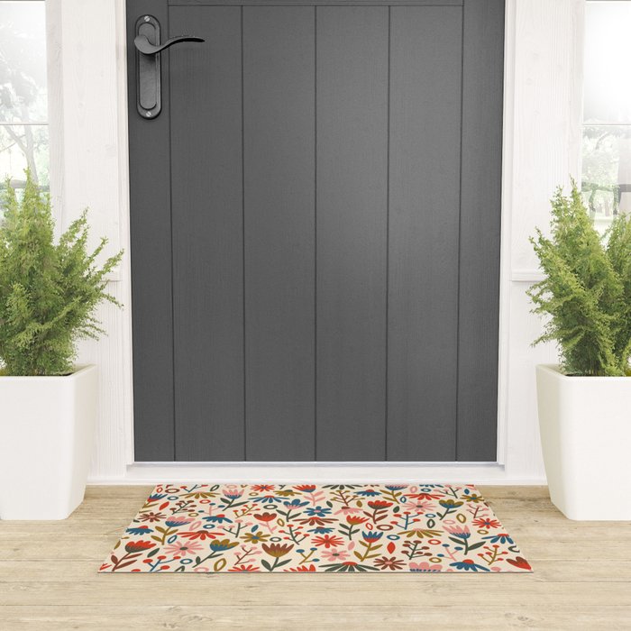 Exotic Floral Garden Welcome Mat Gallery Image 3