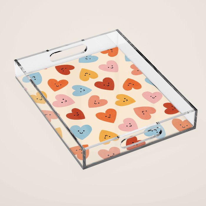 Happy Smiley Heart Acrylic Tray Gallery Image 1