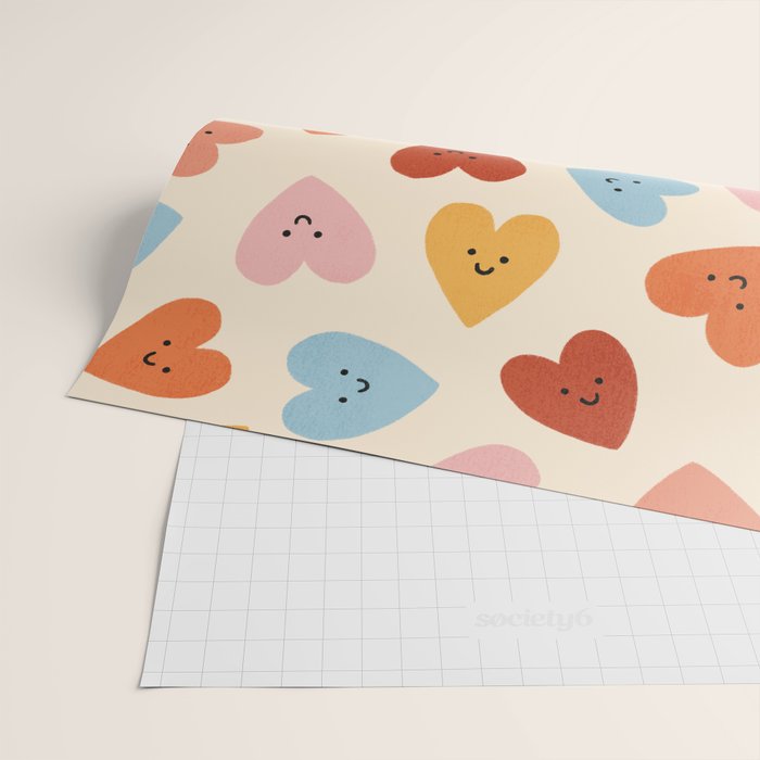 Happy Smiley Heart Wrapping Paper Gallery Image 2