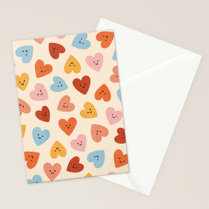 Happy Smiley Heart Stationery Card Gallery Image 2