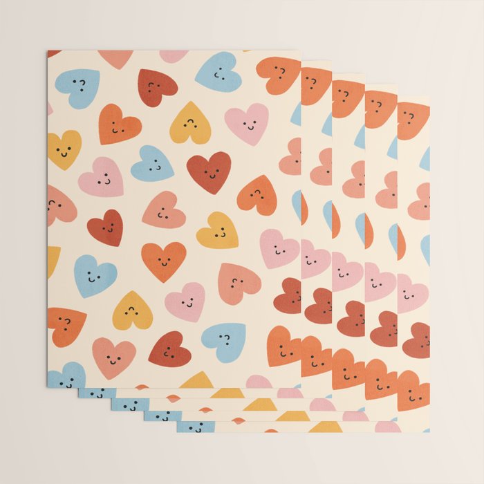 Happy Smiley Heart Wrapping Paper Gallery Image 3