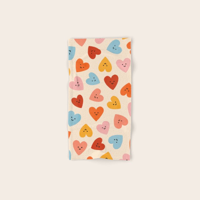 Happy Smiley Heart Bath Towel Gallery Image 1