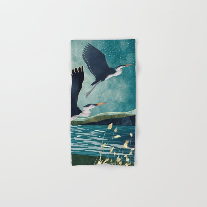 Evening Heron Bath Towel Gallery Image 1