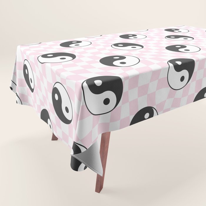 Yin yang checkered pattern Tablecloth Gallery Image 1