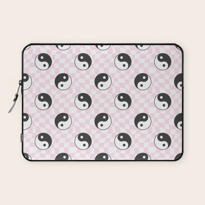 Yin yang checkered pattern Laptop Sleeve Gallery Image 1