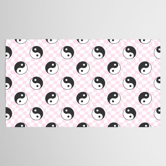 Yin yang checkered pattern Tablecloth Gallery Image 2
