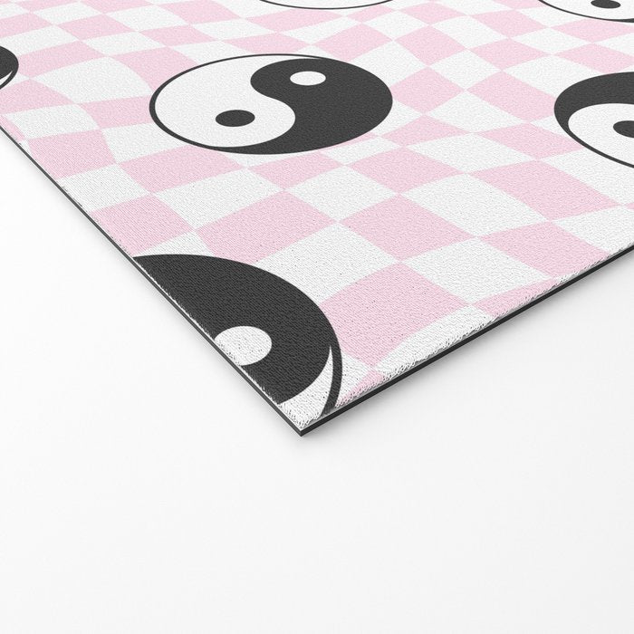 Yin yang checkered pattern Welcome Mat Gallery Image 2