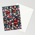 Santa Claus and Floral Pattern Stationery Card Gallery Image 2