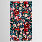 Santa Claus and Floral Pattern Tablecloth Gallery Image 2