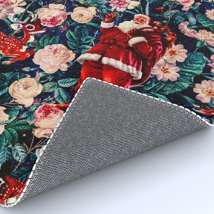 Santa Claus and Floral Pattern Rug Gallery Image 4