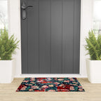 Santa Claus and Floral Pattern Welcome Mat Gallery Image 3