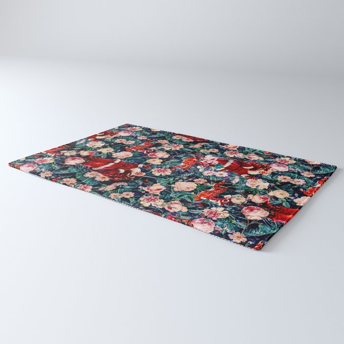 Santa Claus and Floral Pattern Rug Gallery Image 3