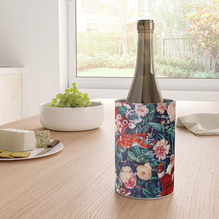 Santa Claus and Floral Pattern Wine Chiller Gallery Image 4