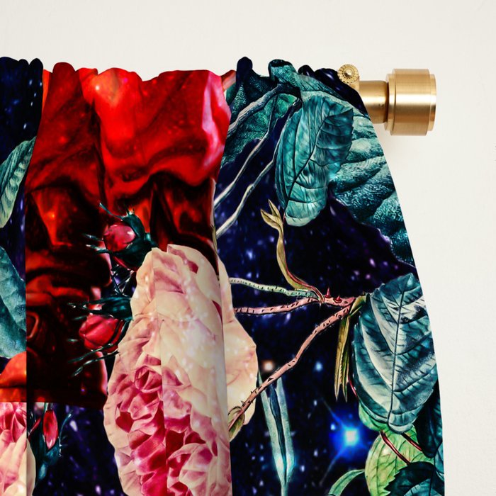 Santa Claus and Floral Pattern Window Curtain Gallery Image 2