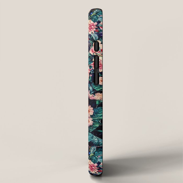 Santa Claus and Floral Pattern iPhone Case Gallery Image 2