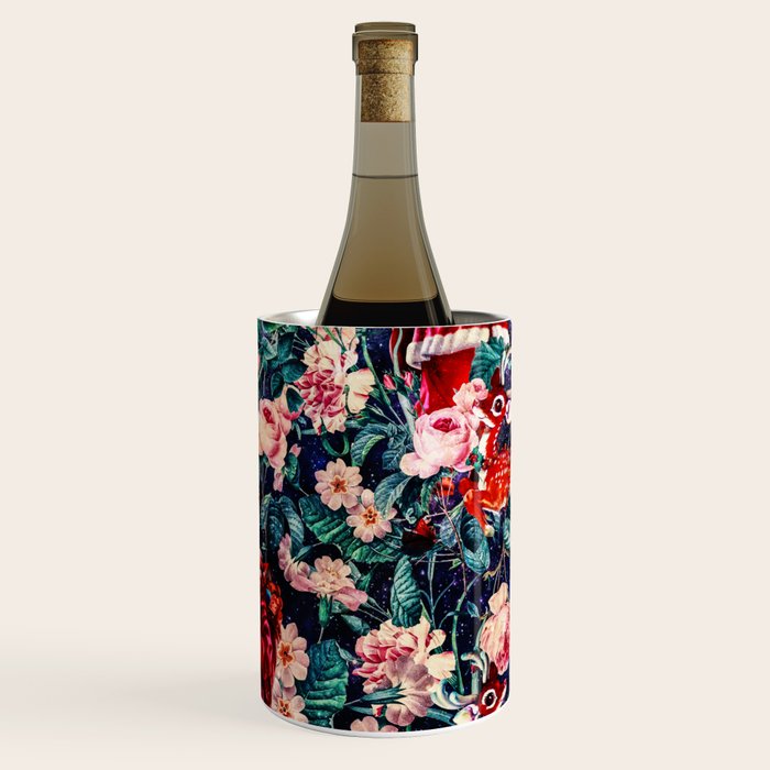 Santa Claus and Floral Pattern Wine Chiller Gallery Image 2