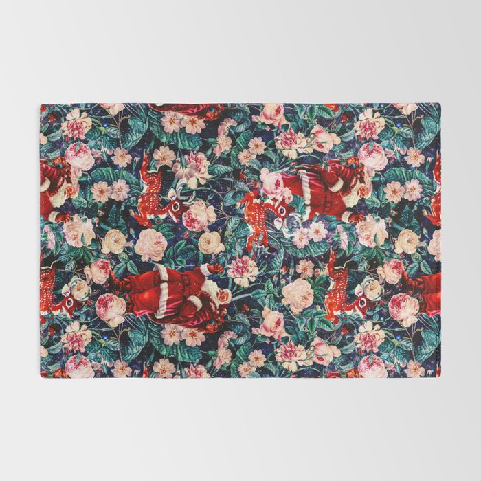Santa Claus and Floral Pattern Rug Gallery Image 2