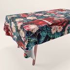 Santa Claus and Floral Pattern Tablecloth Gallery Image 1