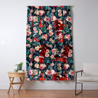 Santa Claus and Floral Pattern Window Curtain Gallery Image 5