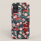 Santa Claus and Floral Pattern iPhone Case Gallery Image 1