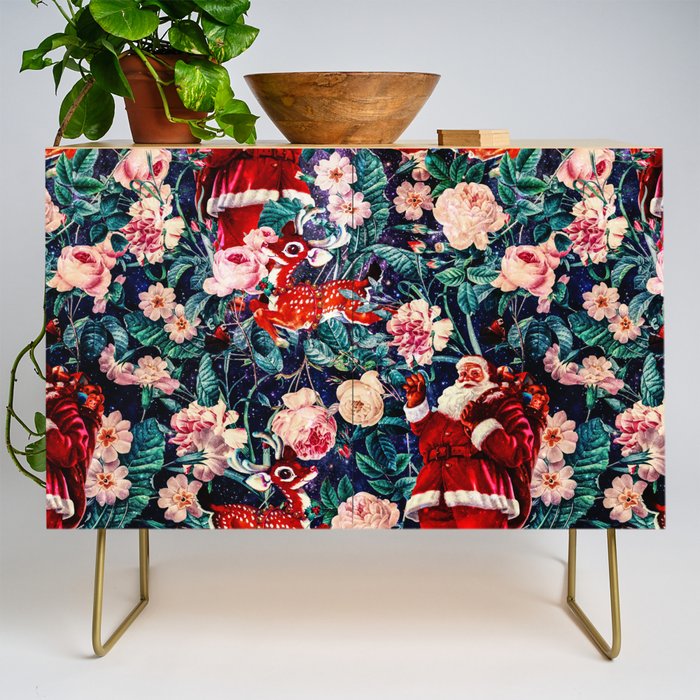 Santa Claus and Floral Pattern Credenza Gallery Image 1