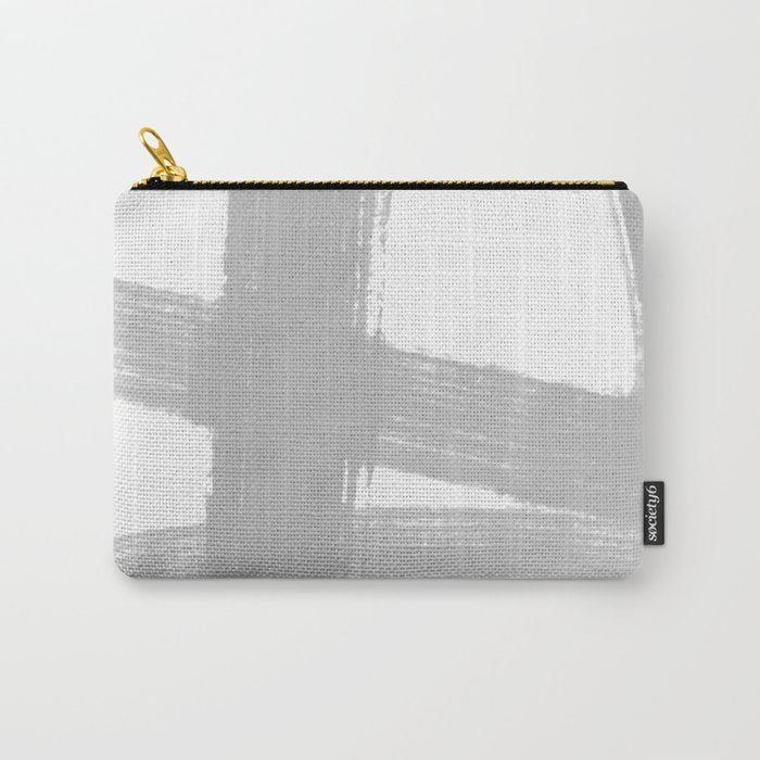 Abstract Minimalist Painted Brushstrokes 1 in Light Gray Carry All Pouch Gallery Image 1