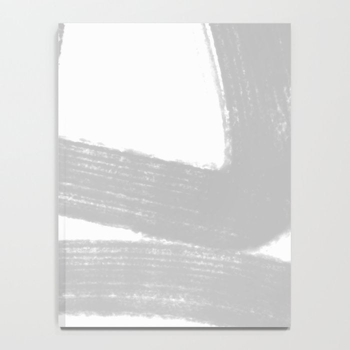 Abstract Minimalist Painted Brushstrokes 1 in Light Gray Notebook Gallery Image 4