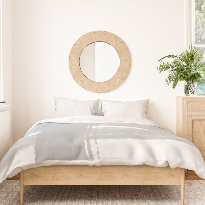 Abstract Minimalist Painted Brushstrokes 1 in Light Gray Duvet Cover Gallery Image 3