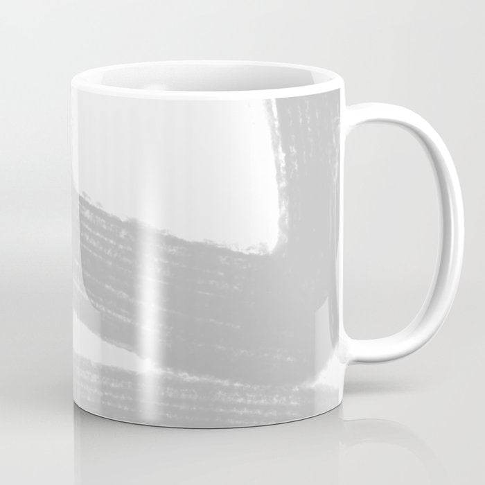 Abstract Minimalist Painted Brushstrokes 1 in Light Gray Coffee Mug Gallery Image 1