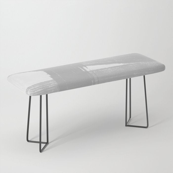 Abstract Minimalist Painted Brushstrokes 1 in Light Gray Bench Gallery Image 1