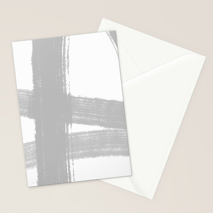 Abstract Minimalist Painted Brushstrokes 1 in Light Gray Stationery Card Gallery Image 2