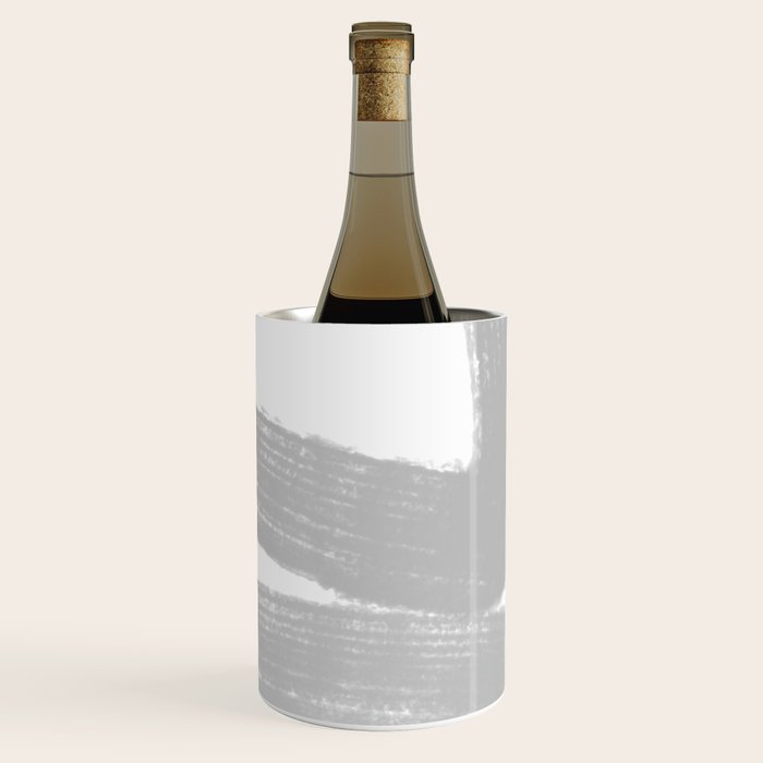 Abstract Minimalist Painted Brushstrokes 1 in Light Gray Wine Chiller Gallery Image 3