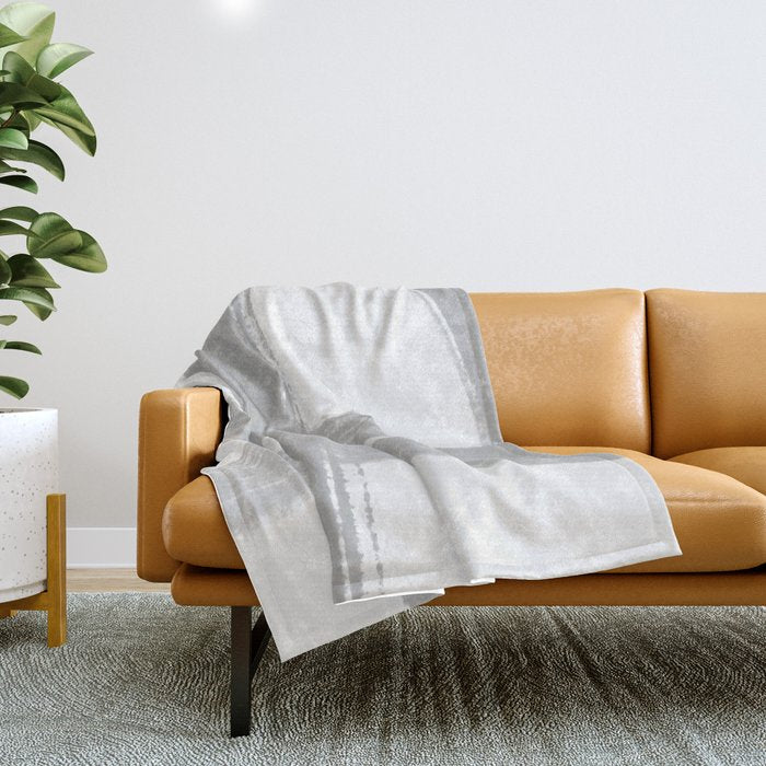 Abstract Minimalist Painted Brushstrokes 1 in Light Gray Throw Blanket Gallery Image 1