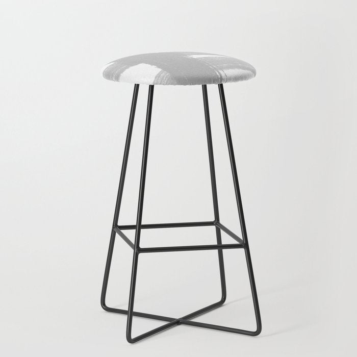 Abstract Minimalist Painted Brushstrokes 1 in Light Gray Stool Gallery Image 1