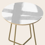 Abstract Minimalist Painted Brushstrokes 1 in Light Gray Side Table Gallery Image 2