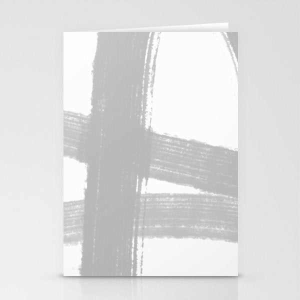Abstract Minimalist Painted Brushstrokes 1 in Light Gray Stationery Card Gallery Image 2