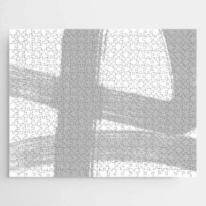 Abstract Minimalist Painted Brushstrokes 1 in Light Gray Jigsaw Puzzle Gallery Image 1
