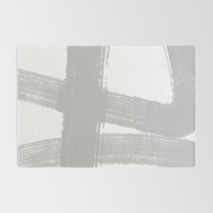 Abstract Minimalist Painted Brushstrokes 1 in Light Gray Rug Gallery Image 2