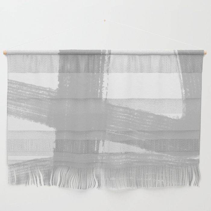 Abstract Minimalist Painted Brushstrokes 1 in Light Gray Wall Hanging Gallery Image 1
