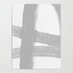 Abstract Minimalist Painted Brushstrokes 1 in Light Gray Poster Gallery Image 4