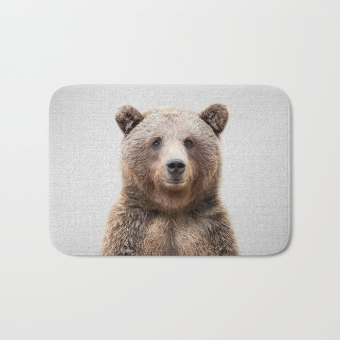 Grizzly Bear - Colorful Bath Mat Gallery Image 1