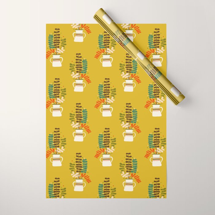 Potted Leaves Wrapping Paper Gallery Image 1
