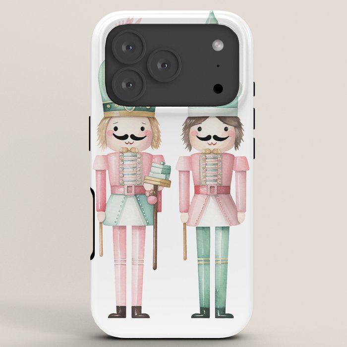 Mint and Pink Watercolor Nutcracker Soldiers iPhone Case Gallery Image 7