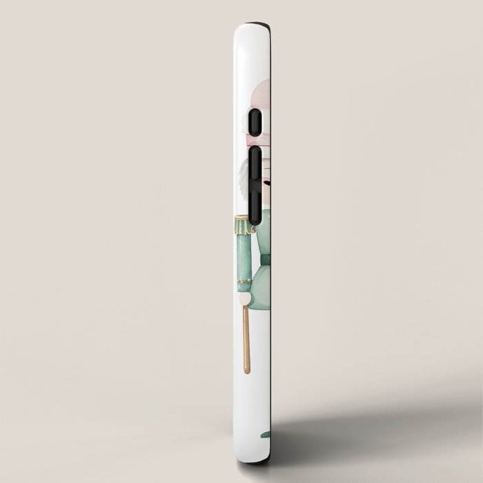 Mint and Pink Watercolor Nutcracker Soldiers iPhone Case Gallery Image 2