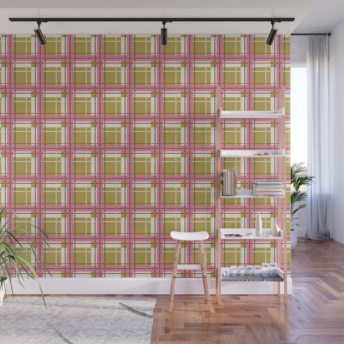 Bold Checked Design Wall Mural Gallery Image 1